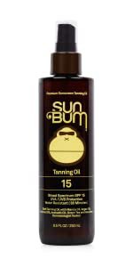 Amazon.com : Sun Bum SPF 15 Moisturizing Tanning Oil | Broad Spectrum UVA/UVB Protection | Coconut Oil, Aloe Vera, Hypoallergenic, Paraben Free, Gluten Free, Vegan | 8.5 oz Bottle, 1 Count : Industrial & Scientific