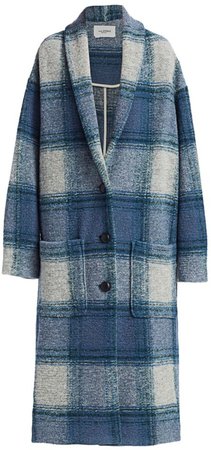 Etoile Isabel Marant Elayo Long Plaid Wool-Blend Coat - ShopStyle