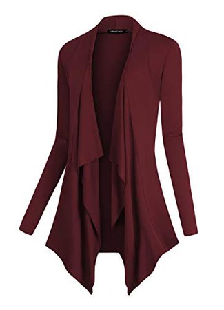 Urban CoCo Women's Drape Front Open Cardigan Long Sleeve Irregular Hem at Amazon Women’s Clothing store: