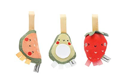 Amazon.com : Pearhead Fruit Stroller Toys, Plush Baby Travel Car Seat Toy Set, Baby Hanging Toys, Gender-Neutral Baby Travel Accessories, Set of 3 : Baby
