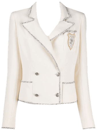 Chanel white 2000s tweed jacket