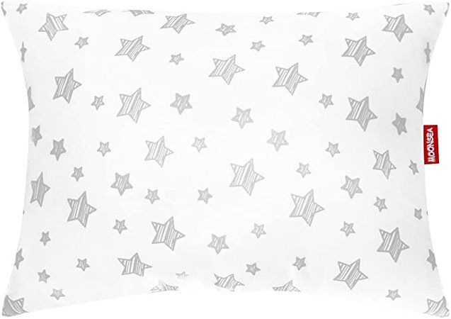 Amazon.com: Print Toddler Pillow, Toddler Pillow for Sleeping, Ultra Soft Kids Pillows for Sleeping, 14 x 19 inch Perfect for Travel, Toddler Cot, Baby Crib, No Pillowcase Needed (Star) : תינוק