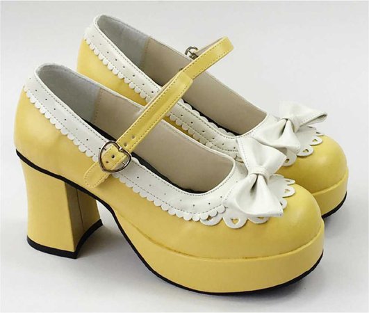 Yellow Lolita Mary Jane heels