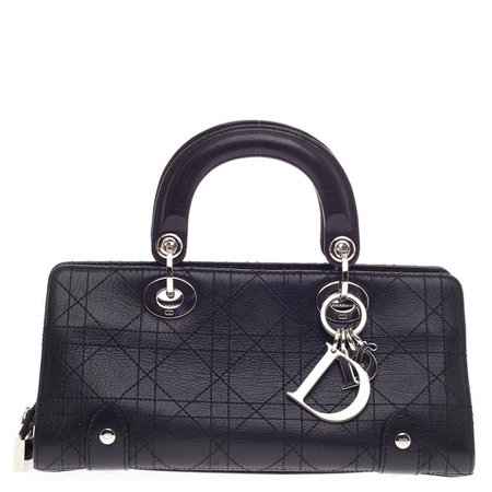 Christian Dior Lady Dior Stitched Cannage Leather East West Handbag