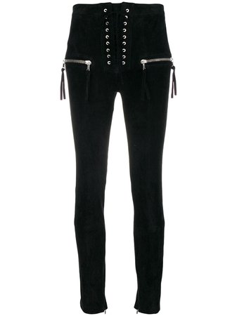 Unravel Project Lace-Up High Waist Trousers UWJB010E181020011000 Black | Farfetch