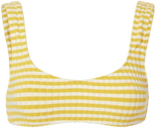 Elle Yellow-Striped Bikini Top