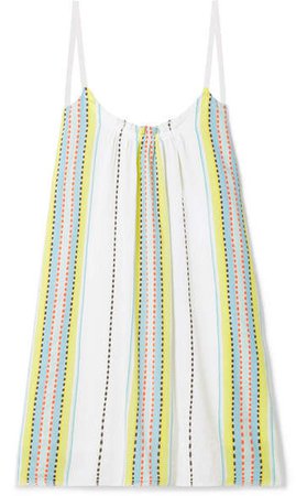 Welela Striped Cotton-blend Mini Dress - White