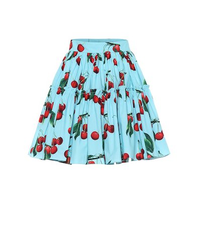 Exclusive to Mytheresa – cherry printed cotton miniskirt