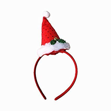 BESTOYARD Santa Hat Headband Christmas Hat Headband with Mini Hat Bell Sequins Novelty Hair Band Head Band Christmas Costumes Accessory Party Decoration: Toys & Games