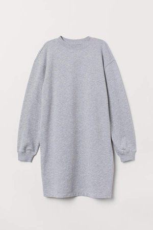 Short Sweatshirt Dress - Gray