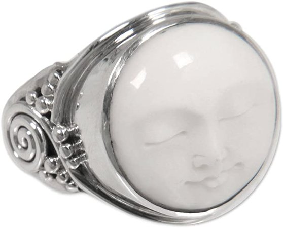 NOVICA .925 Sterling Silver Handcrafted Cocktail Ring 'Face of the Moon': Jewelry