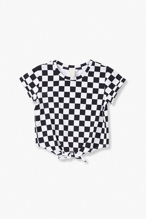Girls Checkered Knotted Tee (Kids) | Forever 21