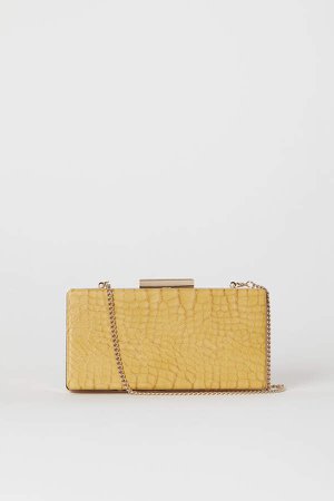 Snakeskin-patterned Clutch Bag - Yellow