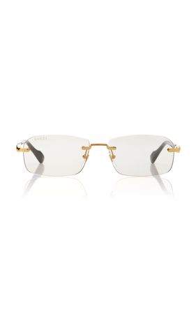 Rectangular-Frame Metal Sunglasses By Gucci | Moda Operandi