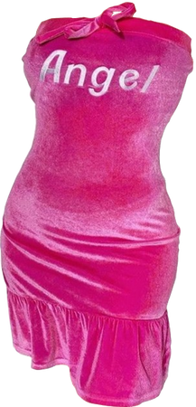 velour angel hot pink minidress with ruffle
