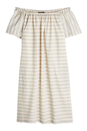 Striped Off-Shoulder Cotton Dress Gr. DE 34
