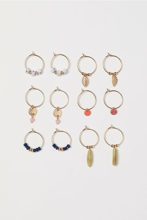 6 Pairs Hoop Earrings - Gold-colored - Ladies | H&M US