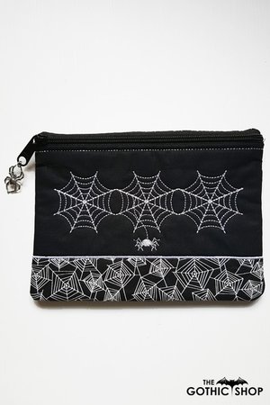 Spider and Cobweb Gothic Pencil Case | Makeup Bag | Gifts &