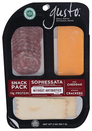 Amazon.com: Gusto, Snack Pack Sopressata Cheddar, 2 Ounce : Grocery & Gourmet Food