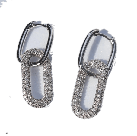 Серьги-цепи серебро