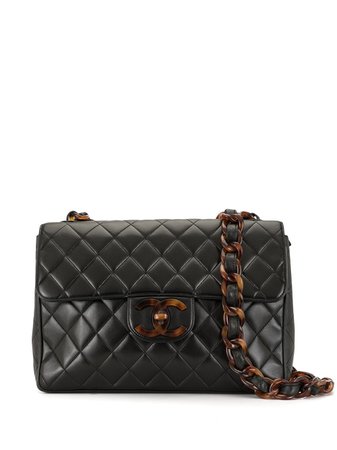 Chanel Pre-Owned 1995 Jumbo XL Tortoiseshell Shoulder Bag - Farfetch