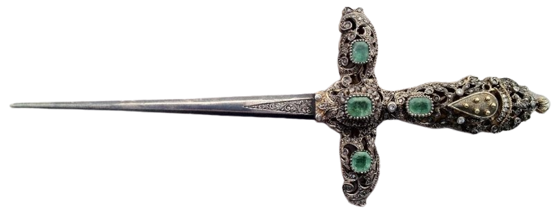 Jeweled medici dagger, ca. 1840