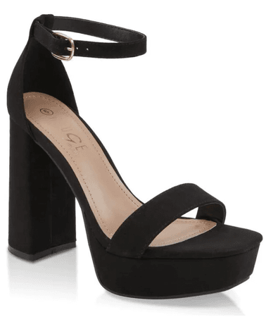 black platform heel