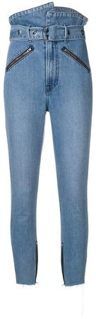 asymmetric waist skinny jeans