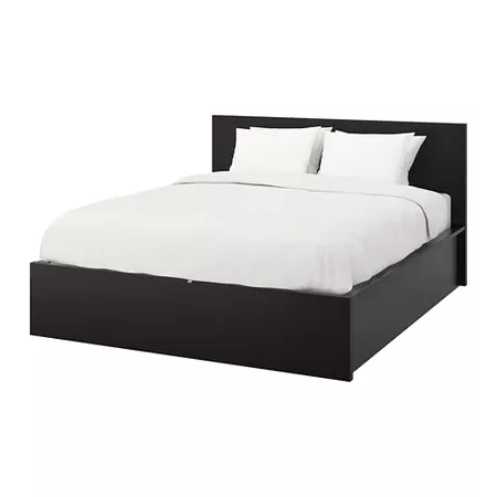 MALM Storage bed - black-brown, Queen - IKEA