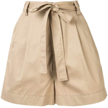 high-waisted belted shorts