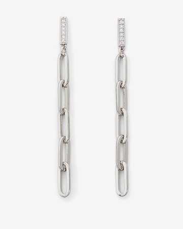 Paperclip Chain Drop Earrings | Express