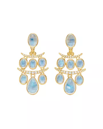 Temple St. Clair 18K Yellow Gold Seta Small Moon Blue Moonstone & Diamond Drop Earrings | Bloomingdale's