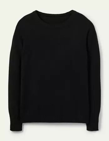 Cashmere Crew Neck Sweater - Black | Boden US