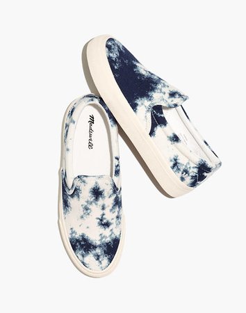 Sidewalk Slip-On Sneakers in Tie-Dyed Recycled Canvas ivory