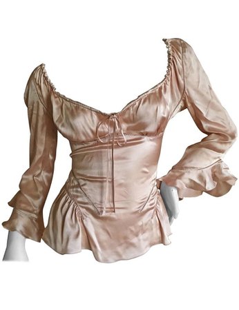 pink silk corset top png