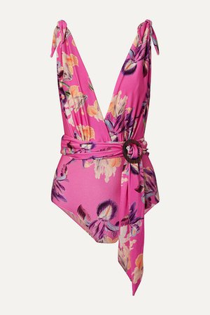 Grace Belted Swimsuit - Fuchsia