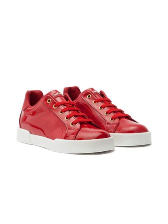 Shop red Dolce & Gabbana Kids Portofino low-top sneakers with Express Delivery - Farfetch