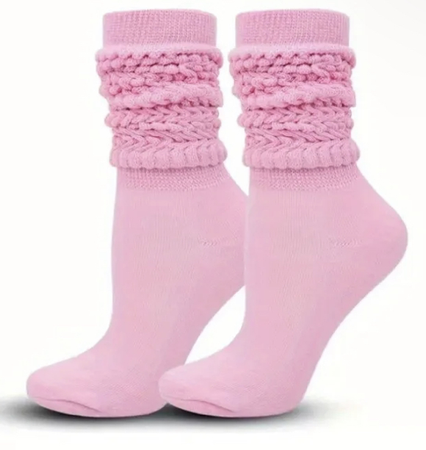 scrunchy pink socks
