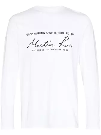 Shop Martine Rose logo print long-sleeved T-shirt with Express Delivery - FARFETCH