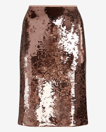 High Waisted Sequin Slip Skirt | Express