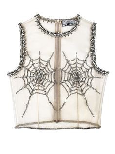 ashley williams spiderweb knit sleeveless top