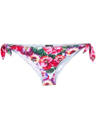 Dolce & Gabbana Hibiscus Print Bikini Bottoms | Farfetch.com