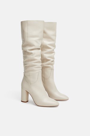 HIGH HEELED LEATHER BOOTS - View all-SHOES-WOMAN-SALE | ZARA United States