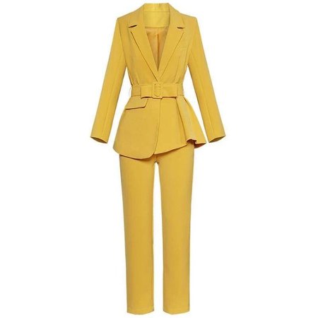 yellow pant suit 2