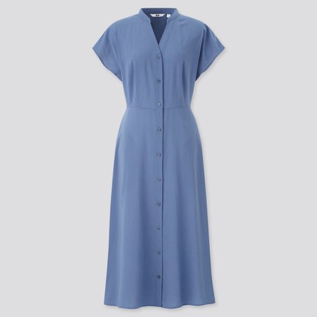 Women Rayon Lawn Short Sleeved Flared Dress | UNIQLO UK