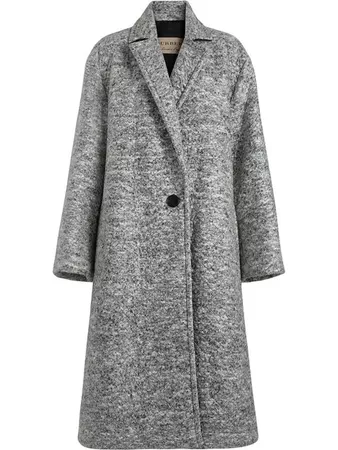Burberry Laminated Cashmere Wool Blend A-line Coat