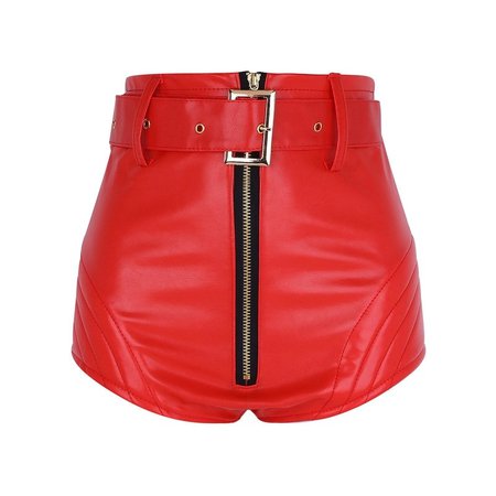 Red Leather Short