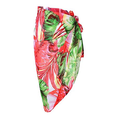 CHIC DIARY Women Chiffon Pareo Beach Wrap Sarong Swimsuit Scarf Cover Up for Vacation(Green) at Amazon Women’s Clothing store: