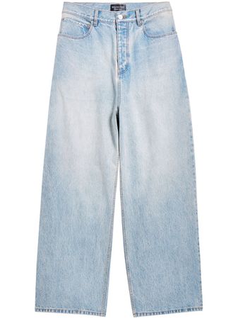 Balenciaga logo-patch loose-fit Jeans pants  - Farfetch