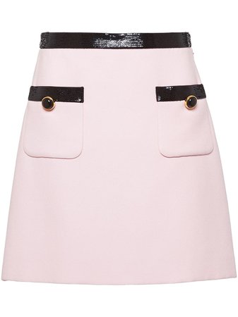 Miu Miu Sequinned Cady Skirt MG12611N4P Pink | Farfetch